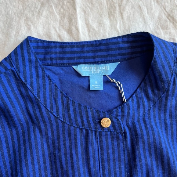 Draper James Blue Striped Button Down Dress - Picture 4 of 10